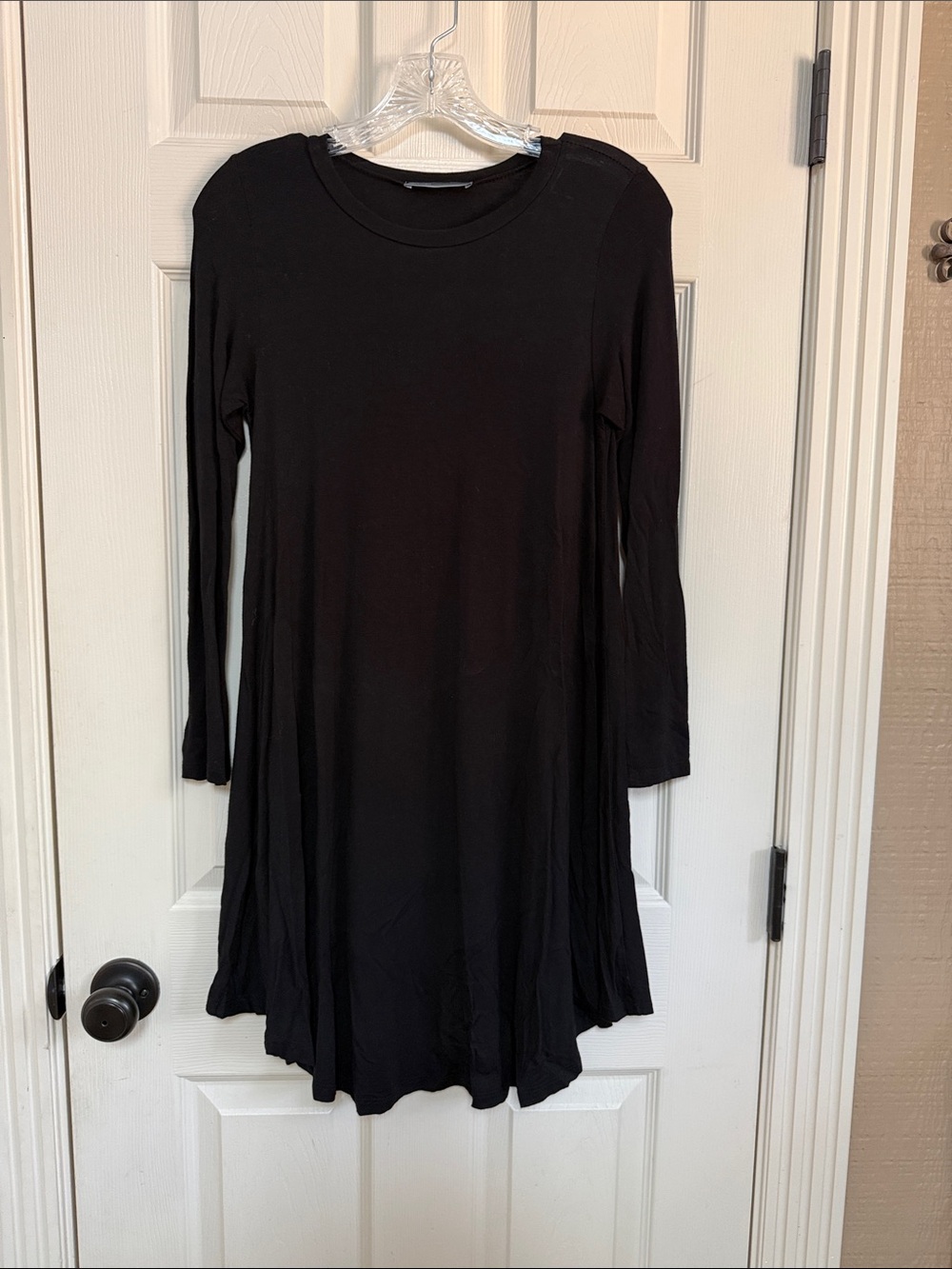 Cherish Black Long-Sleeve Swing Dress for Women